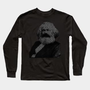 Karl Marx word portrait using passages from 'Das Kapital' Long Sleeve T-Shirt